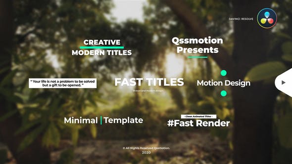 Creative and Clean Titles Package For DaVinci Resolve - 33680833 Videohive Download