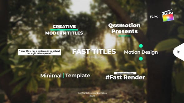 Creative and Clean Titles Package For FCPX - Download Videohive 30882314