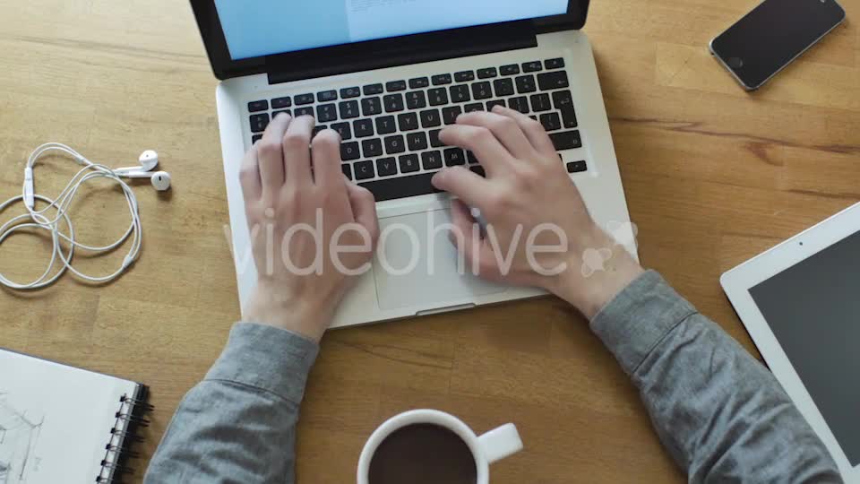 Creative Freelance Designer Working with Laptop  Videohive 11037915 Stock Footage Image 1