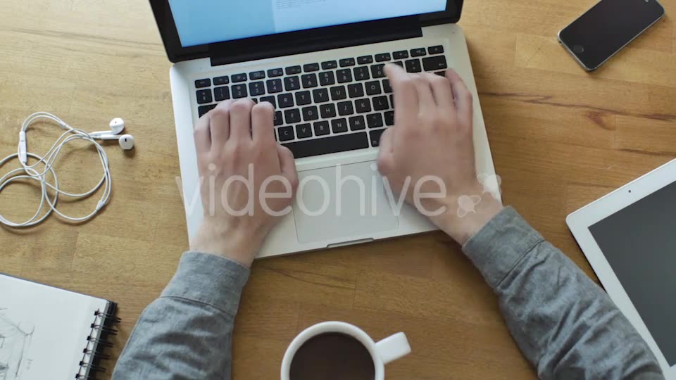 Creative Freelance Designer Working with Laptop  Videohive 11037915 Stock Footage Image 2