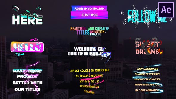 Creative Gradient Titles | After Effects - Videohive Download 26642966