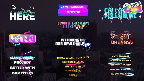 Creative Gradient Titles | FCPX - 26643171 Download Videohive