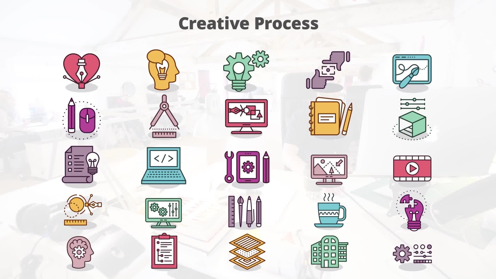 Creative Process Flat Animation Icons (MOGRT) Videohive 23659554 Premiere Pro Image 10