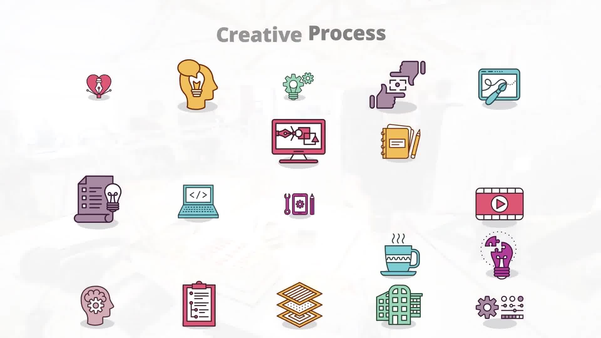 Creative Process Flat Animation Icons (MOGRT) Videohive 23659554 Premiere Pro Image 11