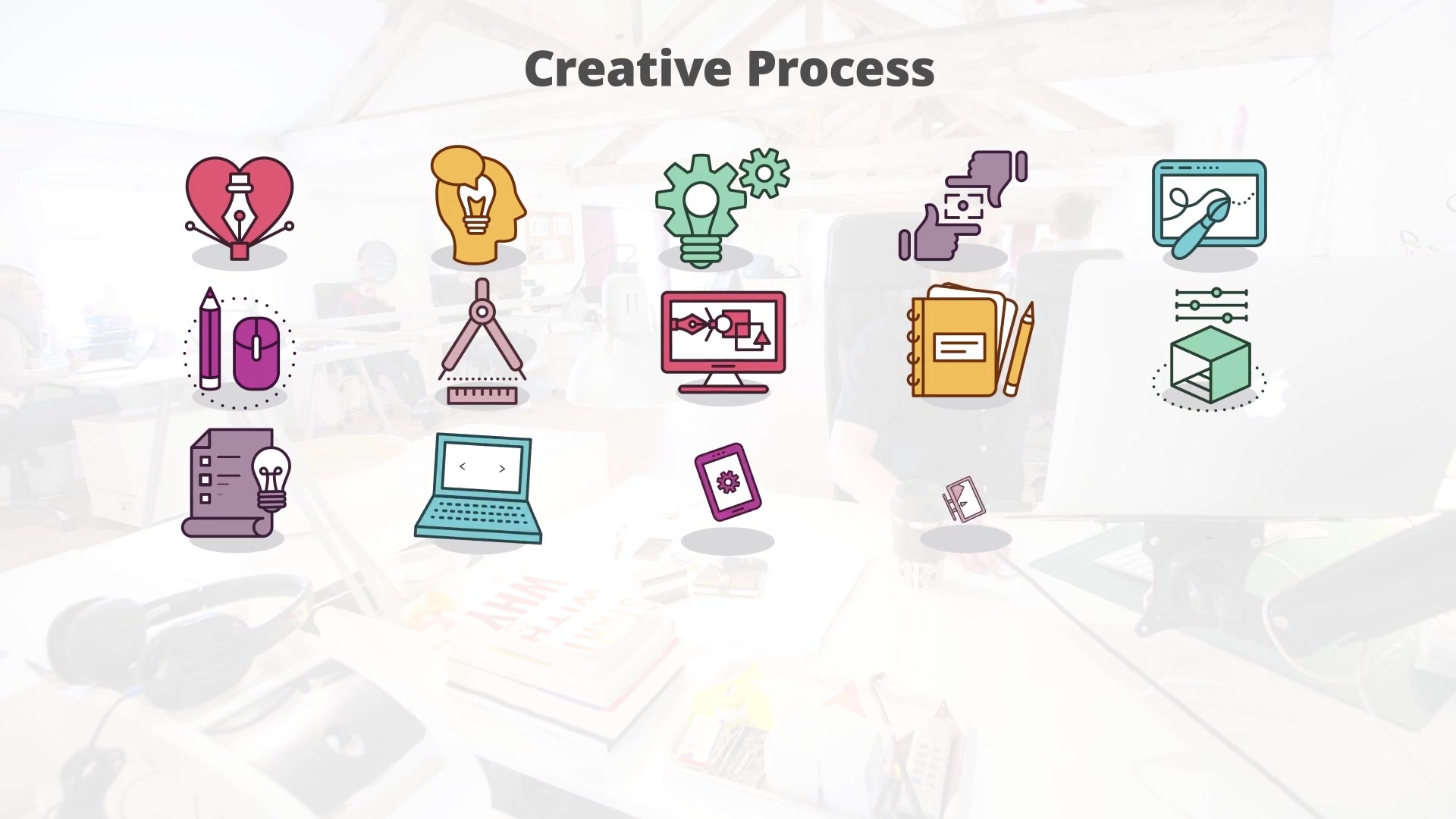 Creative Process Flat Animation Icons (MOGRT) Videohive 23659554 Premiere Pro Image 6