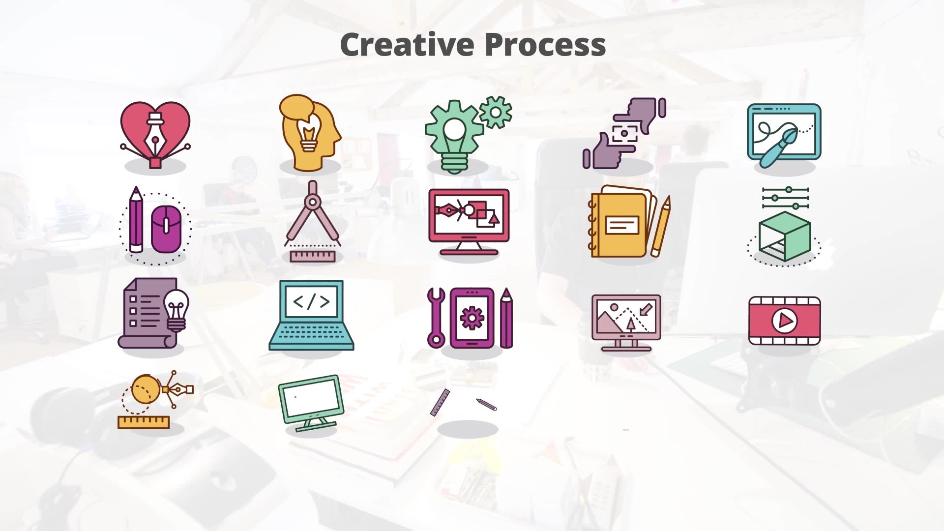 Creative Process Flat Animation Icons (MOGRT) Videohive 23659554 Premiere Pro Image 7