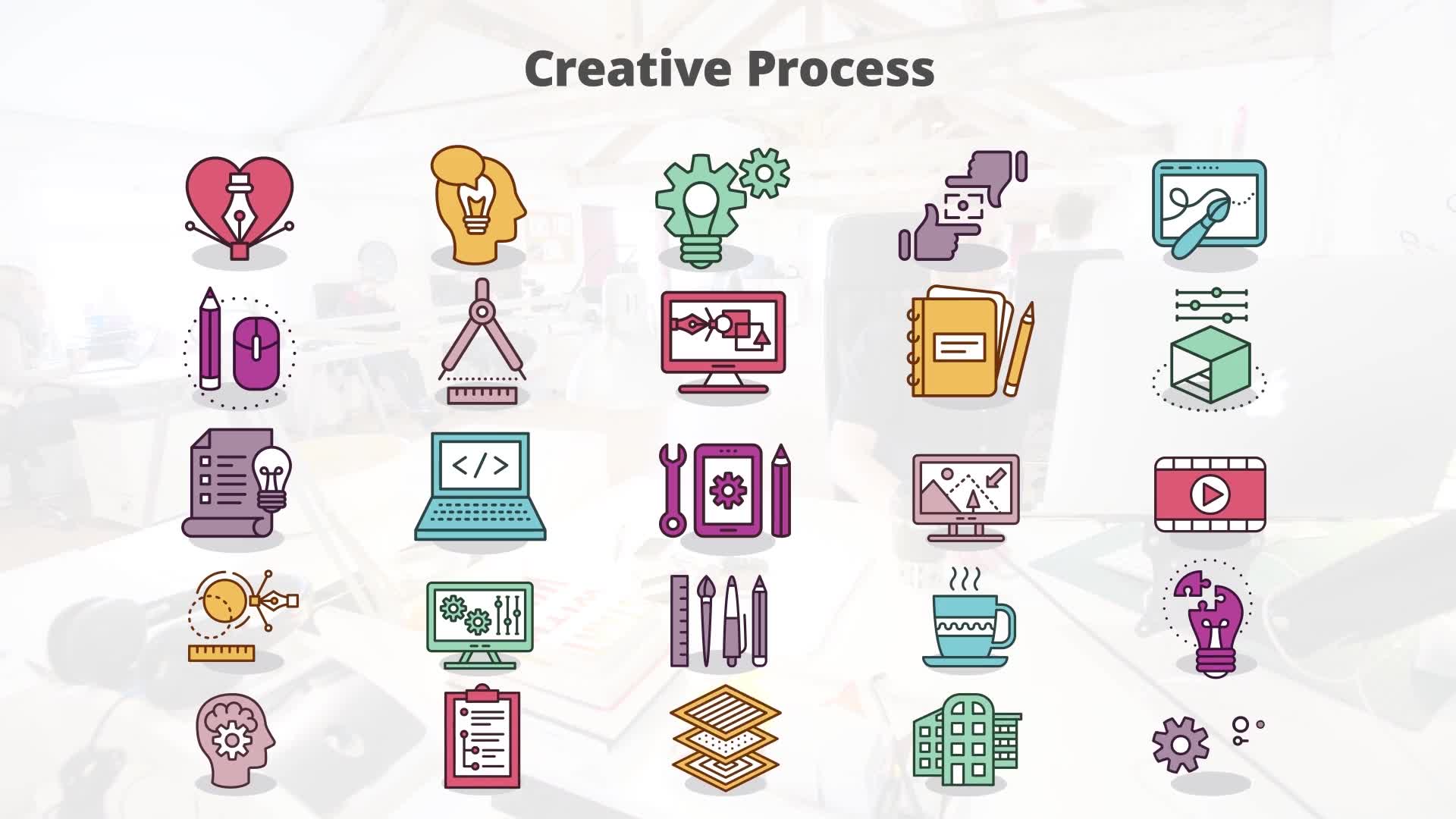 Creative Process Flat Animation Icons (MOGRT) Videohive 23659554 Premiere Pro Image 9