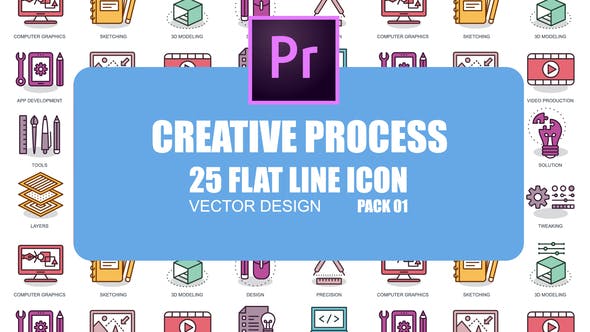 Creative Process Flat Animation Icons (MOGRT) - Videohive Download 23659554