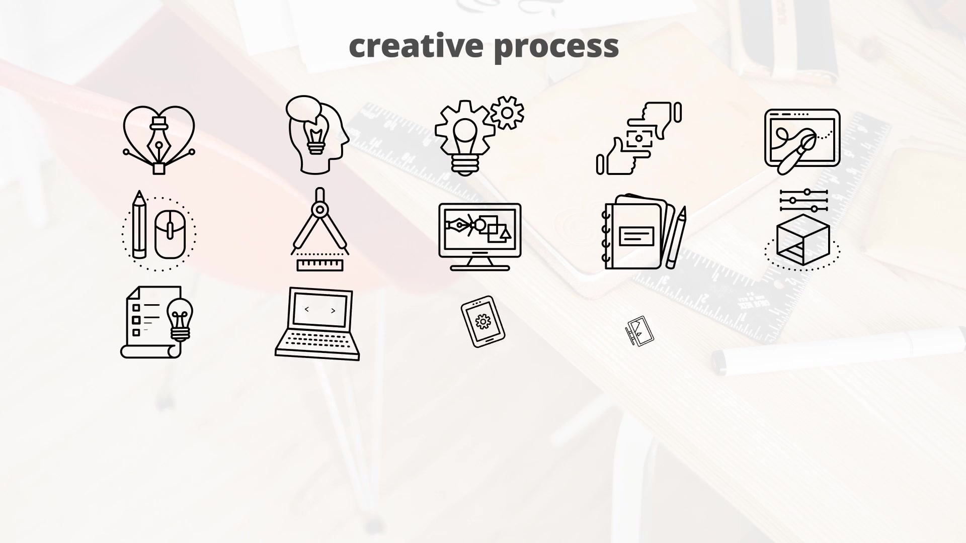 Creative Process – Thin Line Icons Videohive 23595687 After Effects Image 6