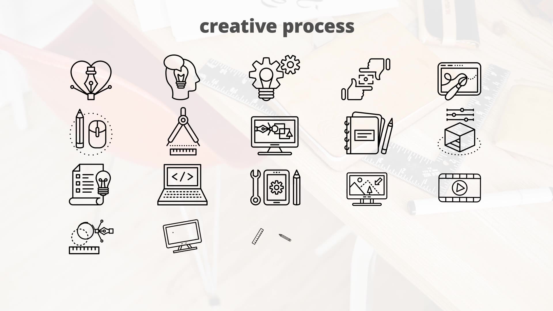 Creative Process – Thin Line Icons Videohive 23595687 After Effects Image 7
