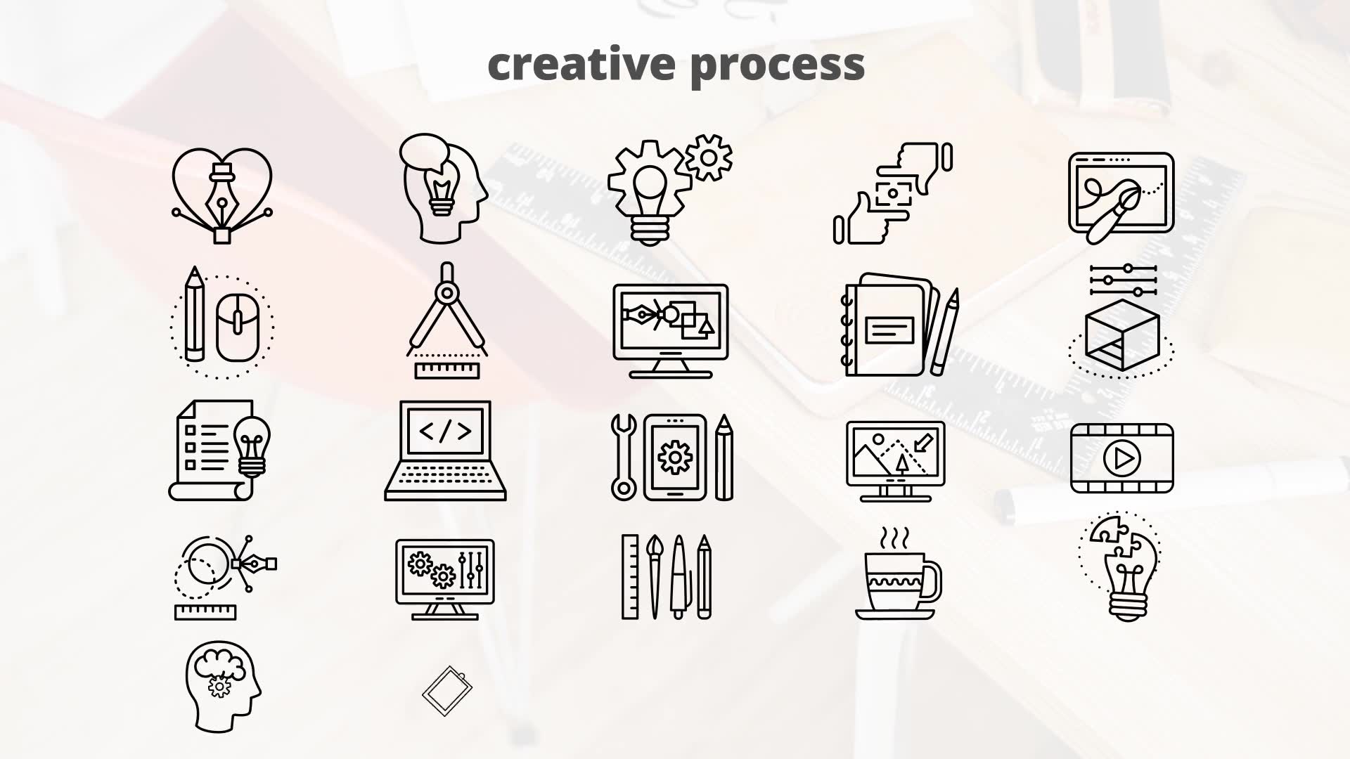 Creative Process – Thin Line Icons Videohive 23595687 After Effects Image 8