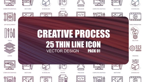 Creative Process – Thin Line Icons - 23595687 Videohive Download
