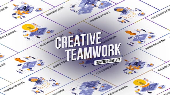 Creative Teamwork Isometric Concept - Download Videohive 27458597