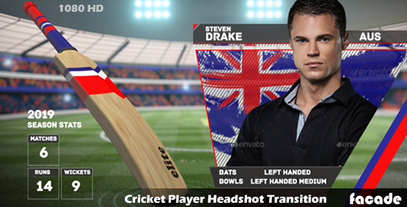 Cricket Player Headshot Transition - Download Videohive 11224788