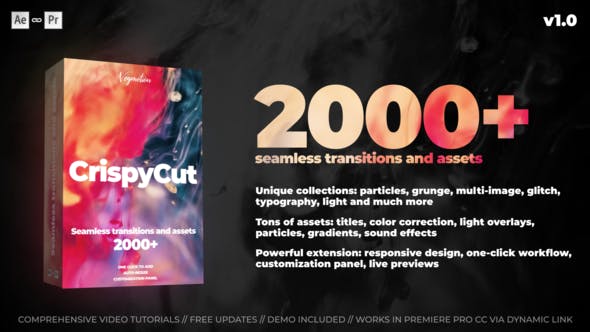CrispyCut // 2000+ Transitions And Assets - 26829624 Videohive Download