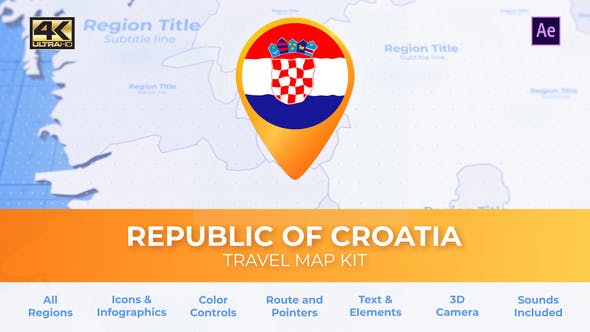 Croatia Map Republic of Croatia Travel Map - Download 30442152 Videohive