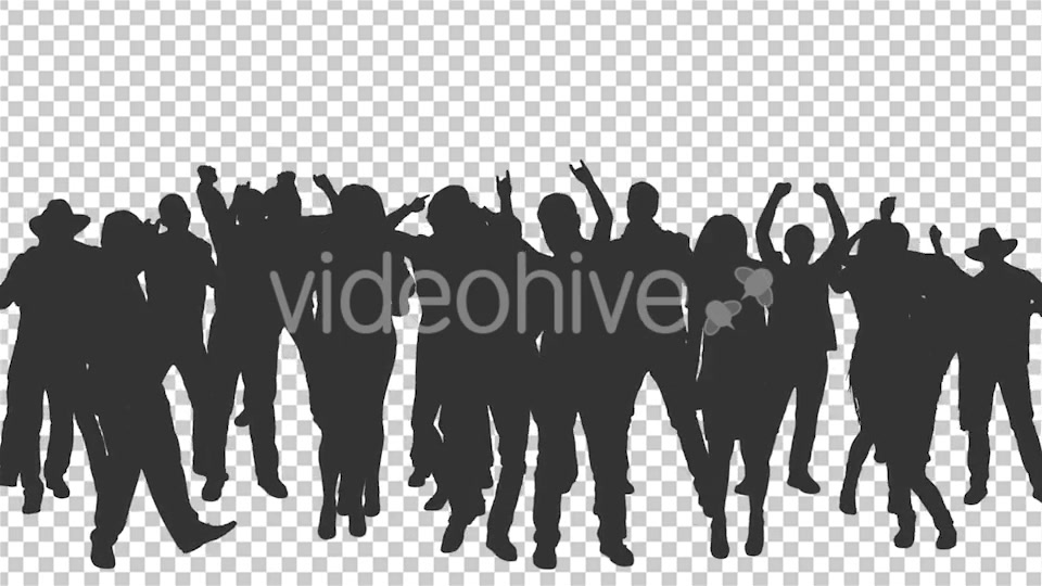 Crowd Of Dancing People In Silhouettes - Download Videohive 15597196