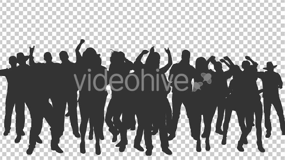 Crowd Of Dancing People In Silhouettes - Download Videohive 15597196