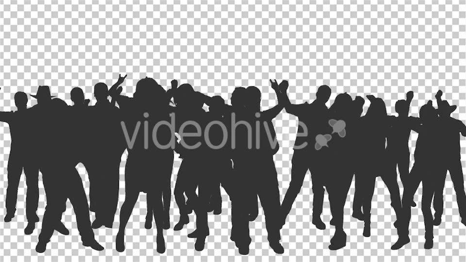Crowd Of Dancing People In Silhouettes - Download Videohive 15597196
