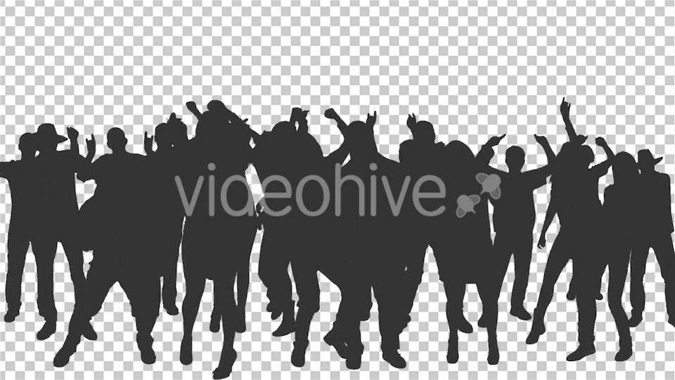 Crowd Of Dancing People In Silhouettes - Download Videohive 15597196