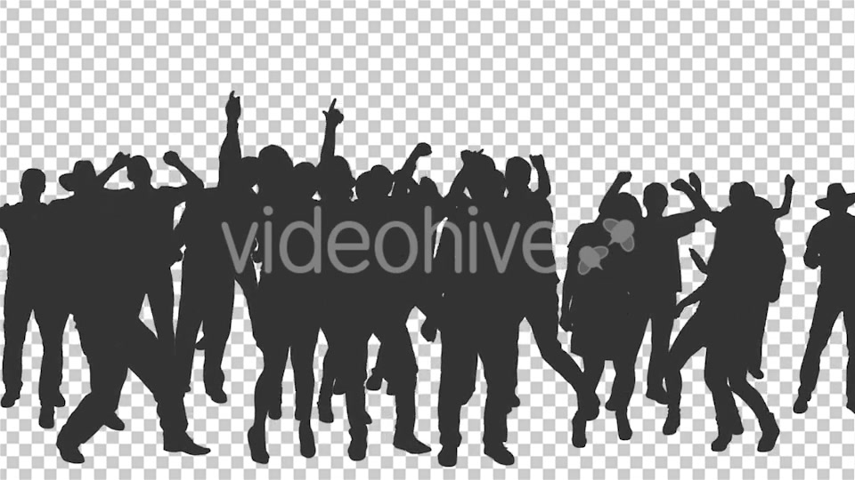 Crowd Of Dancing People In Silhouettes - Download Videohive 15597196