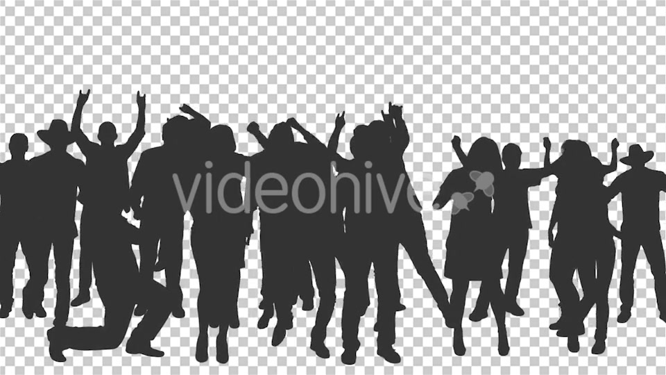 Crowd Of Dancing People In Silhouettes - Download Videohive 15597196