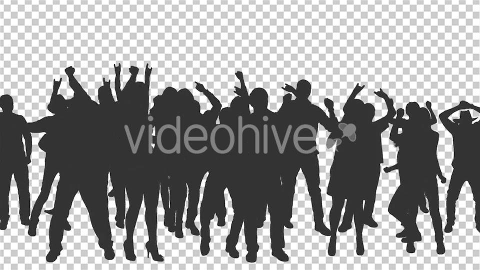 Crowd Of Dancing People In Silhouettes - Download Videohive 15597196