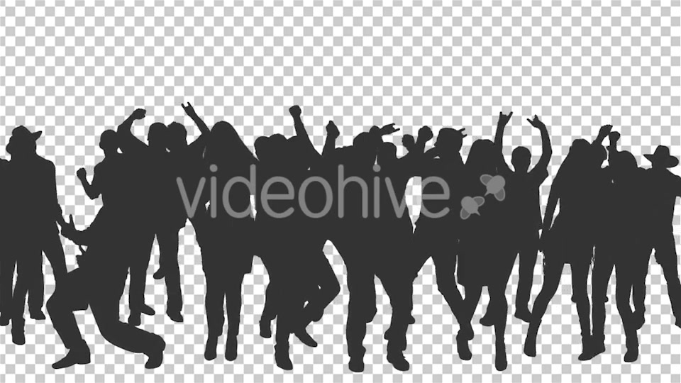 Crowd Of Dancing People In Silhouettes - Download Videohive 15597196
