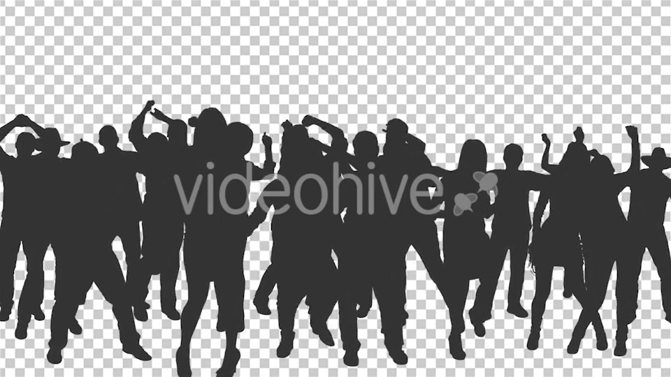 Crowd Of Dancing People In Silhouettes - Download Videohive 15597196