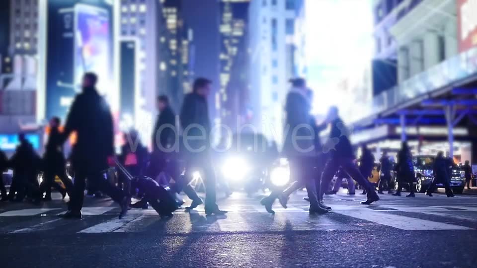 Crowd of People Walking on Busy City Street at Rush Hour Traffic  Videohive 20872678 Stock Footage Image 2