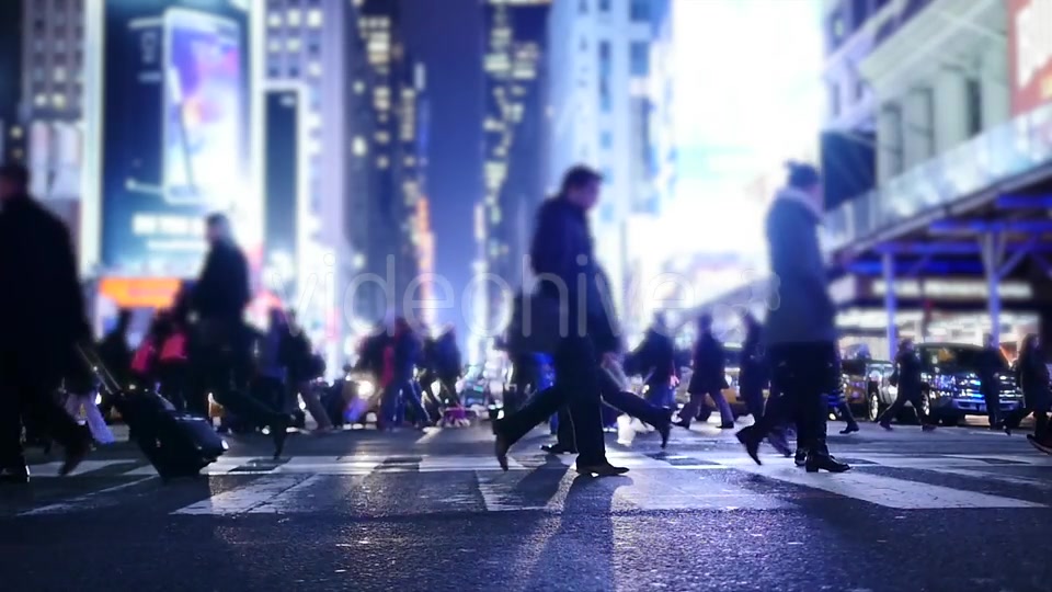 Crowd of People Walking on Busy City Street at Rush Hour Traffic  Videohive 20872678 Stock Footage Image 3