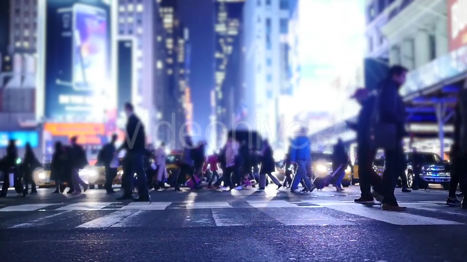 Crowd of People Walking on Busy City Street at Rush Hour Traffic  Videohive 20872678 Stock Footage Image 5