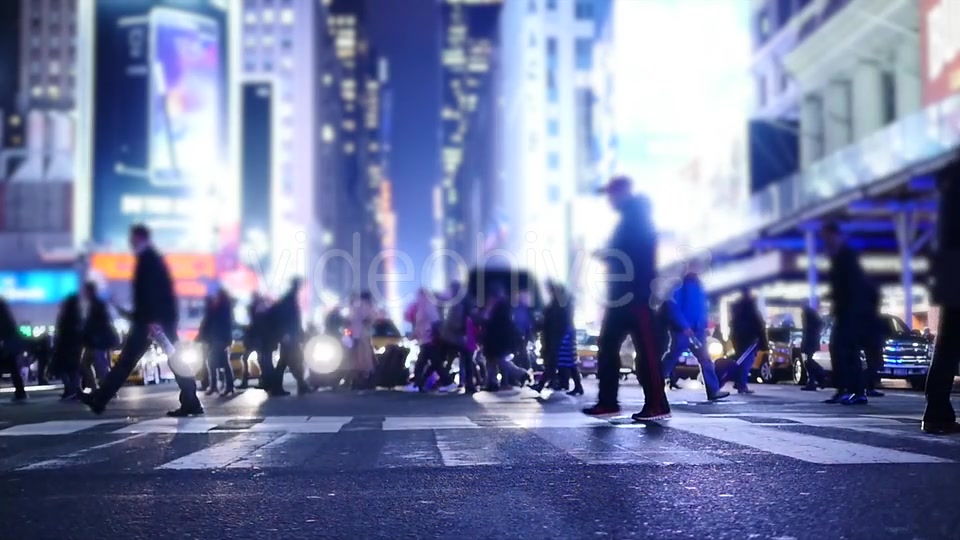 Crowd of People Walking on Busy City Street at Rush Hour Traffic  Videohive 20872678 Stock Footage Image 6