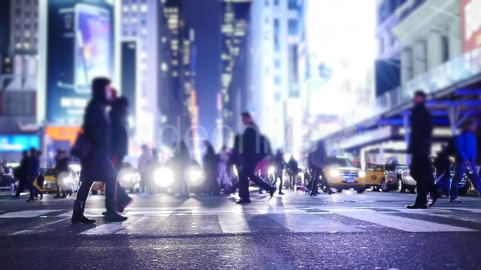Crowd of People Walking on Busy City Street at Rush Hour Traffic  Videohive 20872678 Stock Footage Image 9