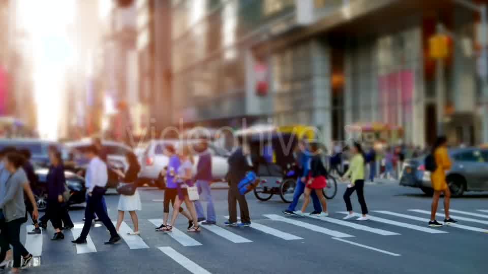 Crowd of People Walking on Busy City Street at Rush Hour Traffic  Videohive 20872689 Stock Footage Image 10