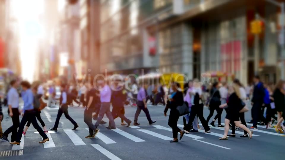 Crowd of People Walking on Busy City Street at Rush Hour Traffic  Videohive 20872689 Stock Footage Image 2