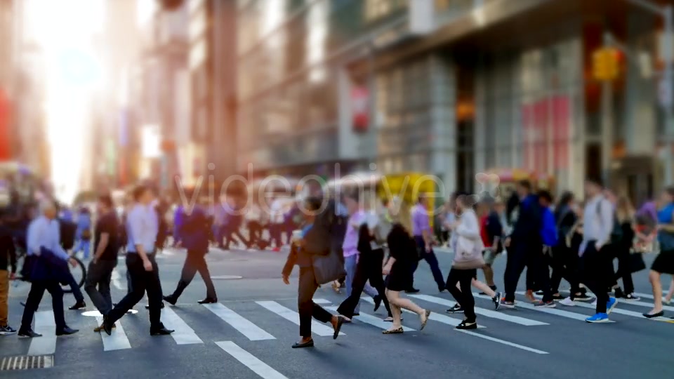 Crowd of People Walking on Busy City Street at Rush Hour Traffic  Videohive 20872689 Stock Footage Image 3