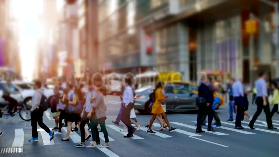 Crowd of People Walking on Busy City Street at Rush Hour Traffic  Videohive 20872689 Stock Footage Image 8
