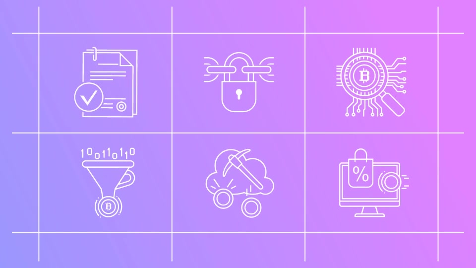 Cryptocurrency Outline Icons - Download Videohive 21481681