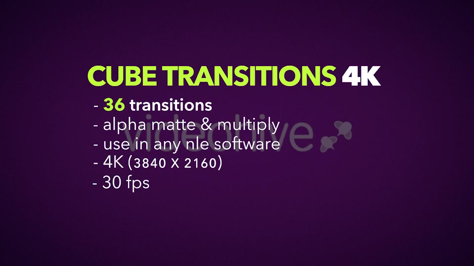 Cube Transitions 4K 36 Pack - Download Videohive 20464784