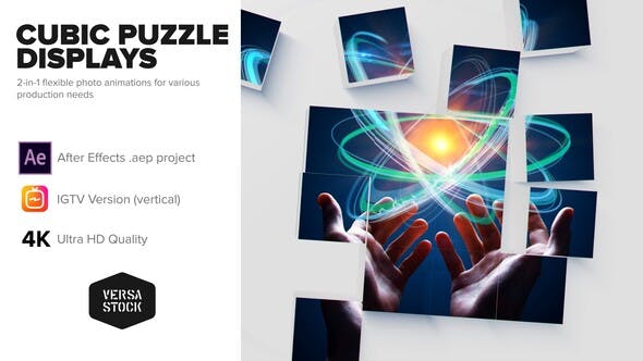 Cubic Puzzle Promo Cards 4K and Social - Download Videohive 31083148