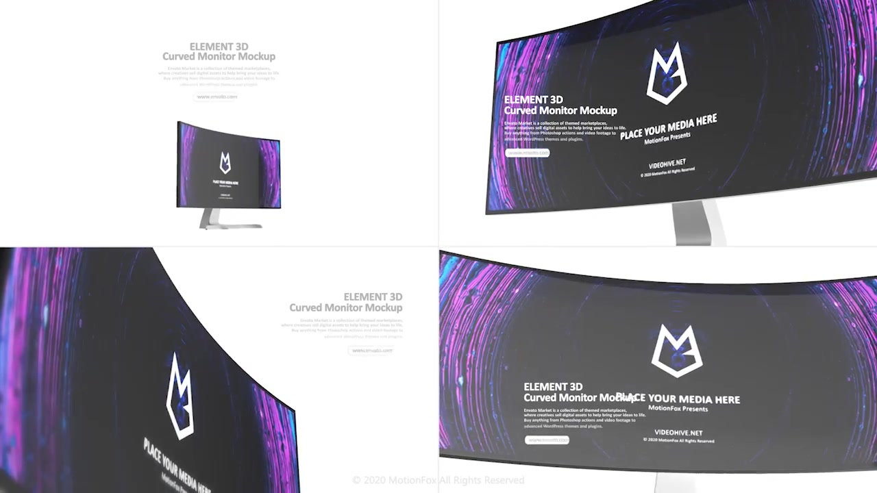 Curved Screen Mockup Element 3D Videohive 25941571 After Effects Image 11