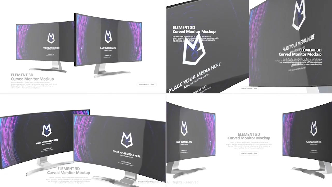 Curved Screen Mockup Element 3D Videohive 25941571 After Effects Image 12