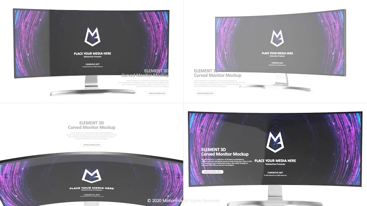 Curved Screen Mockup Element 3D Videohive 25941571 After Effects Image 9