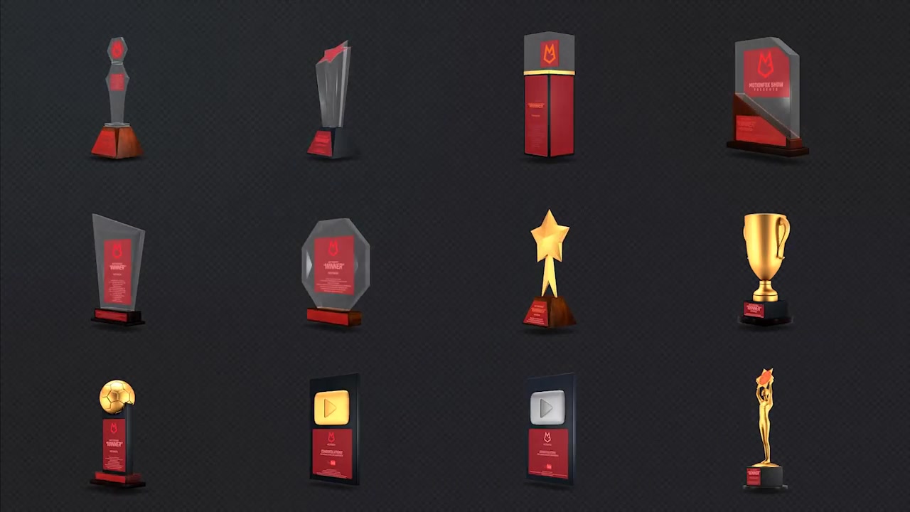 Custom Award Trophy Loopable Pack v.01 Videohive 23563822 After Effects Image 2