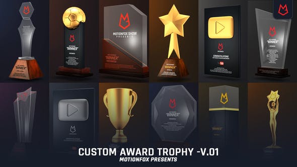Custom Award Trophy Loopable Pack v.01 - Videohive Download 23563822