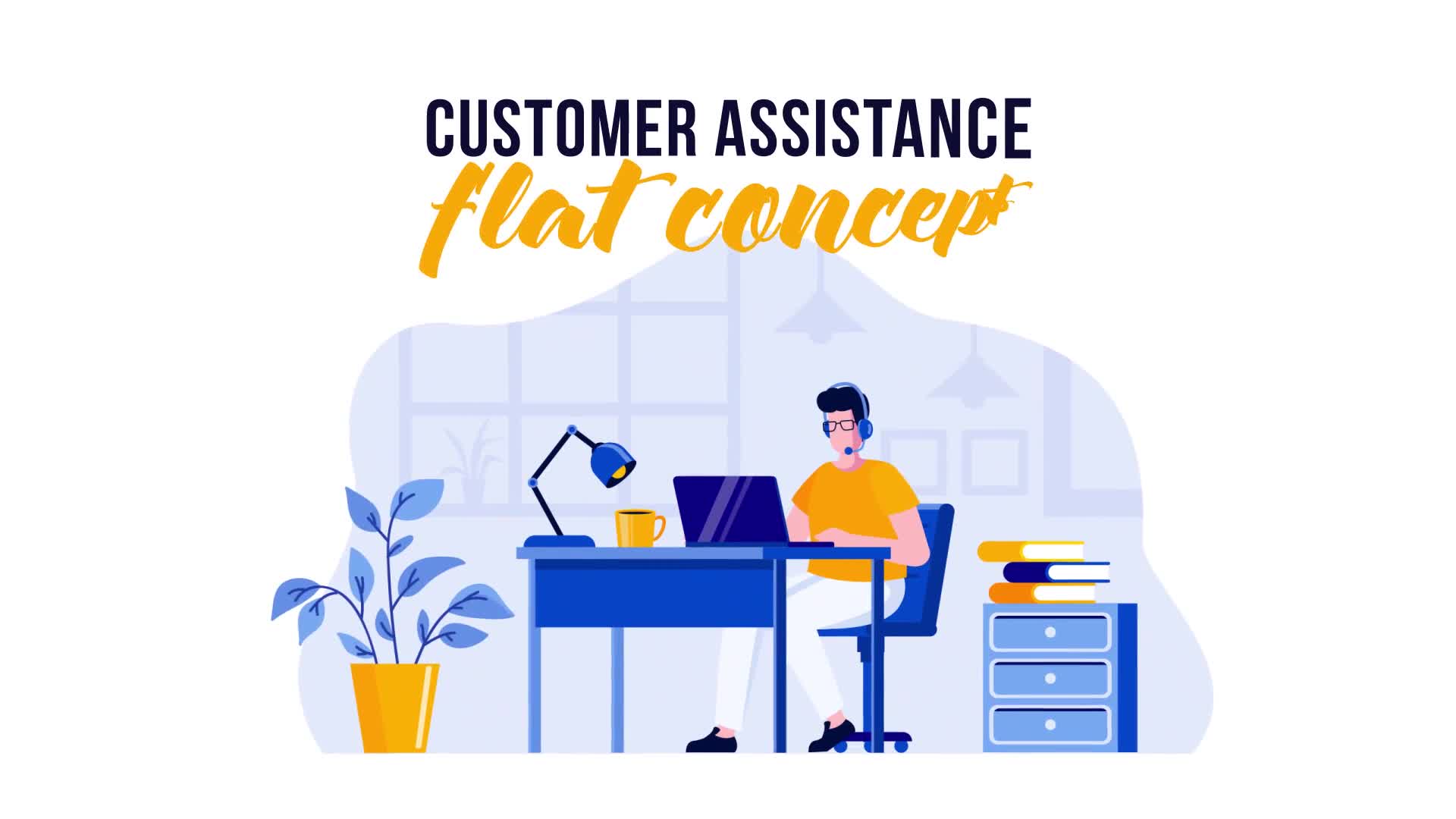 Customer assistance Flat Concept Videohive 29529570 After Effects Image 1