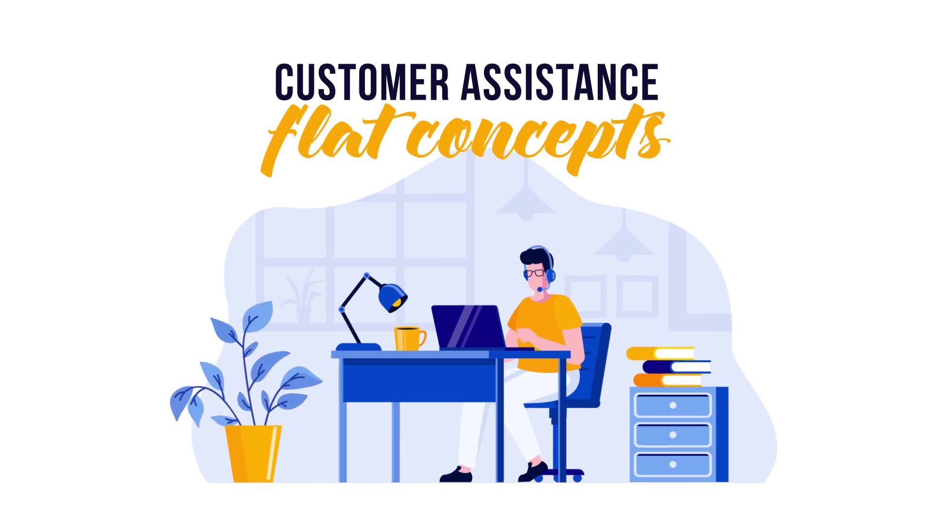 Customer assistance Flat Concept Videohive 29529570 After Effects Image 2