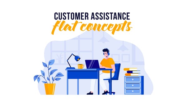 Customer assistance Flat Concept - Videohive 29529570 Download