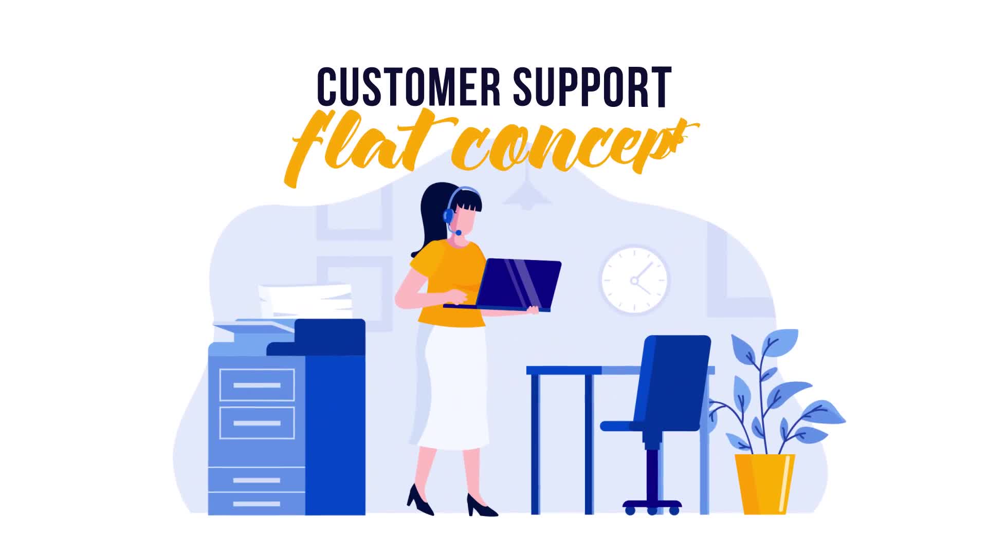 Customer support Flat Concept Videohive 29529589 After Effects Image 1